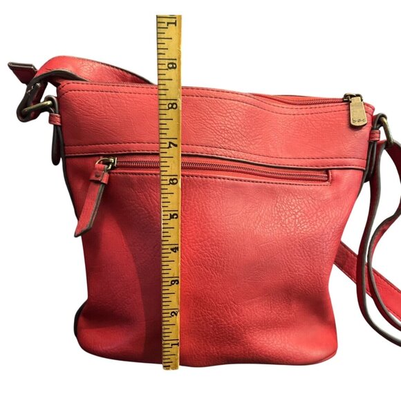 B.O.C. Red Faux Leather Crossbody Shoulder Bag Buckle Detail - Picture 8 of 9